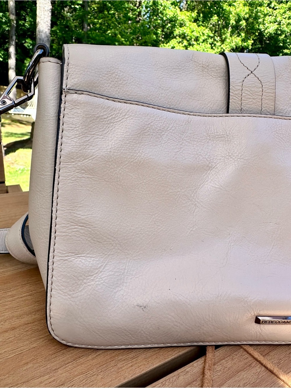 Rebecca Minkoff Taupe Leather Ring-Accent Crossbody - Picture 4 of 6